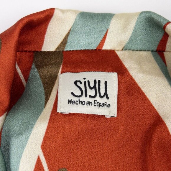 Siyu Duster Dress Women's US 2 Floral Print Made in Spain Shirt Dress Kimono - Picture 2 of 16